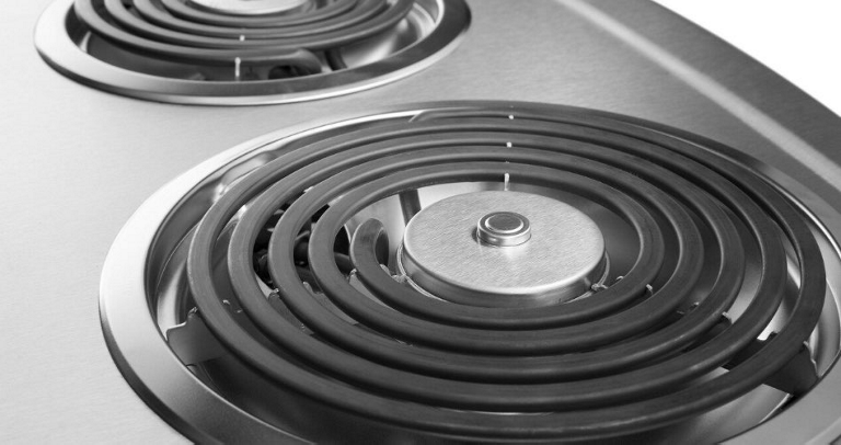 An electric coil cooktop burner