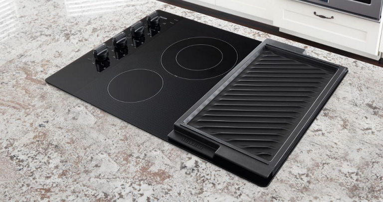 A cooktop on a counter
