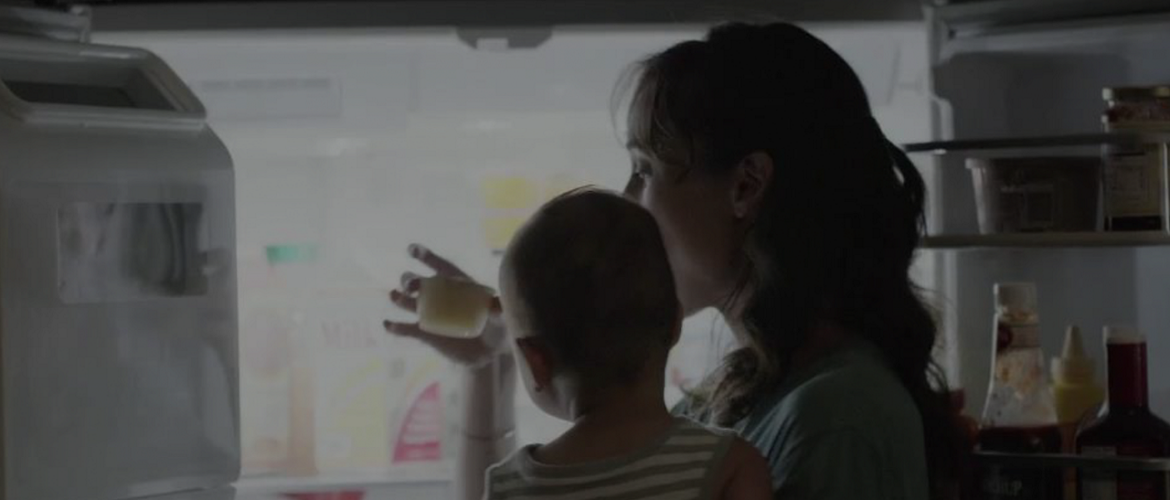 Woman and fridge