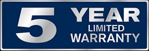 5 year limited warranty