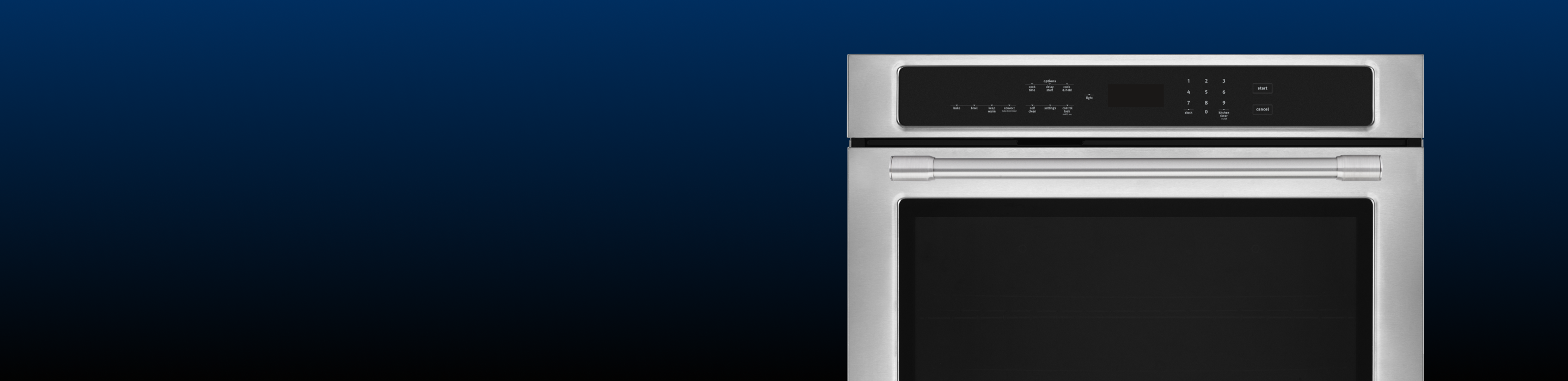 Close-up of a Maytag stainless wall oven.