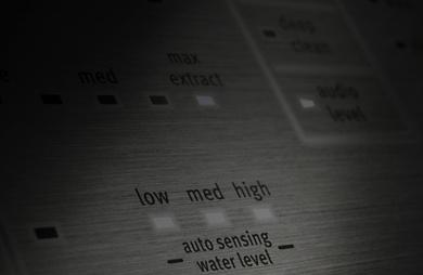 Maytag® washing machine water level controls.