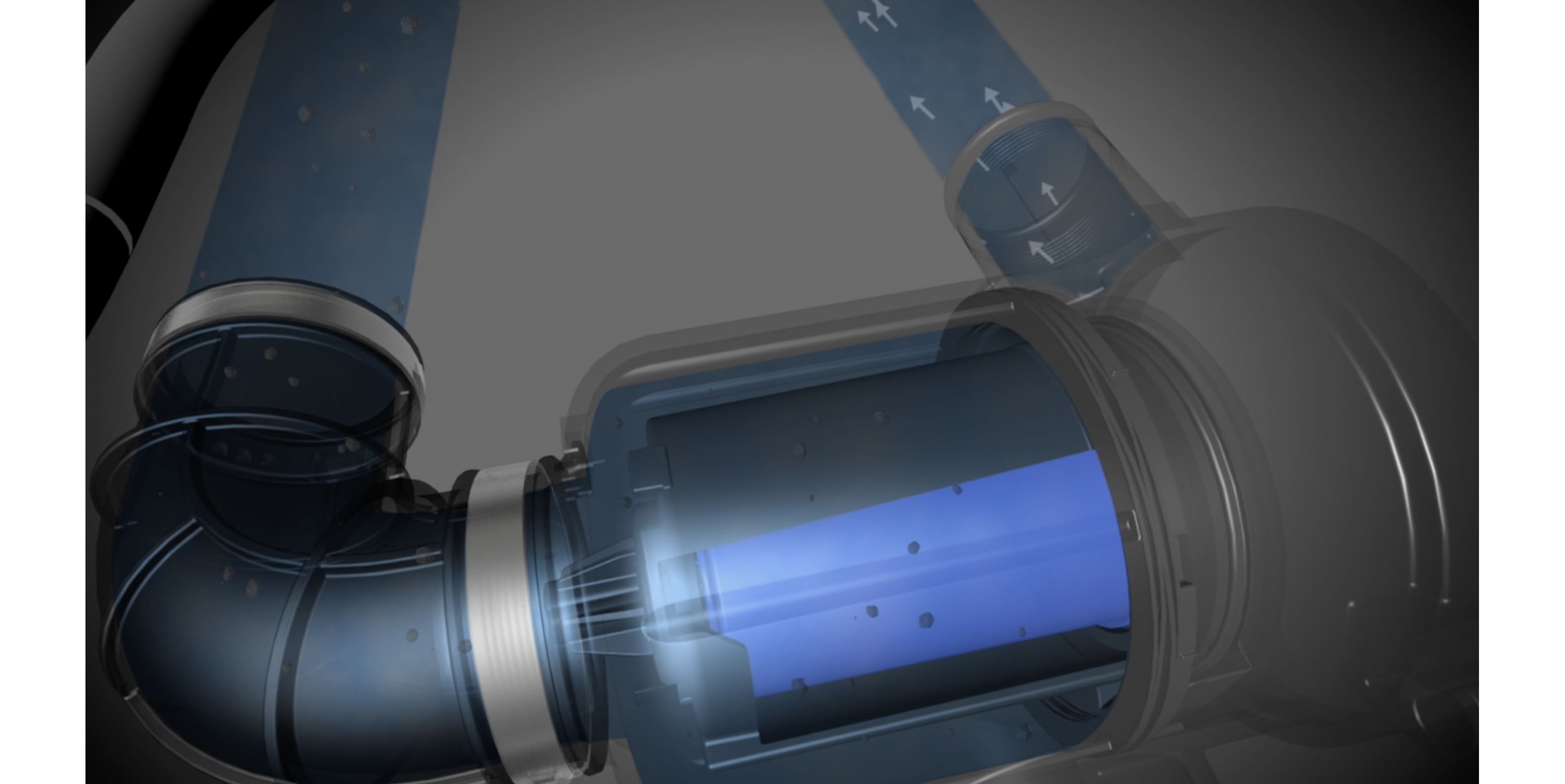Food pieces spinning in a microfilter