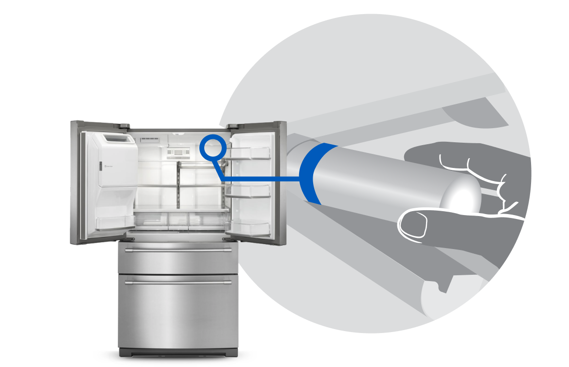 How to Replace the Refrigerator Water Filter in the Upper Right Corner