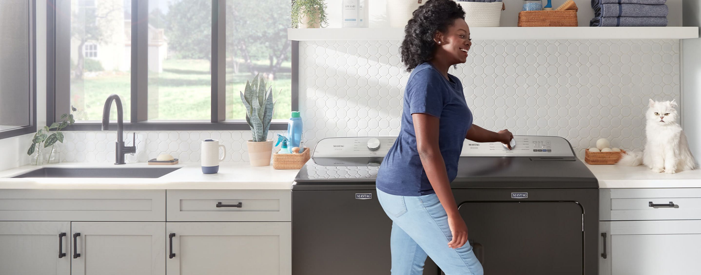 A Maytag® washer and dryer set.