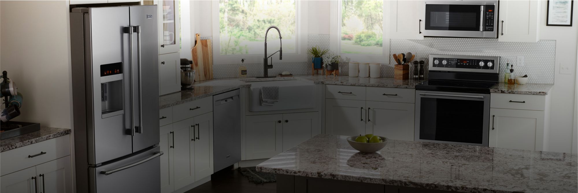 A kitchen outfitted with Maytag® appliances.