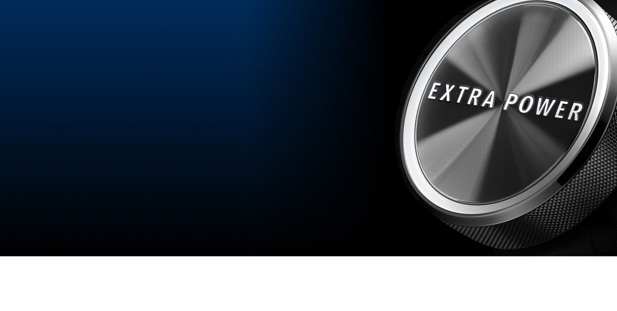 Close-up of the Maytag Extra Power button