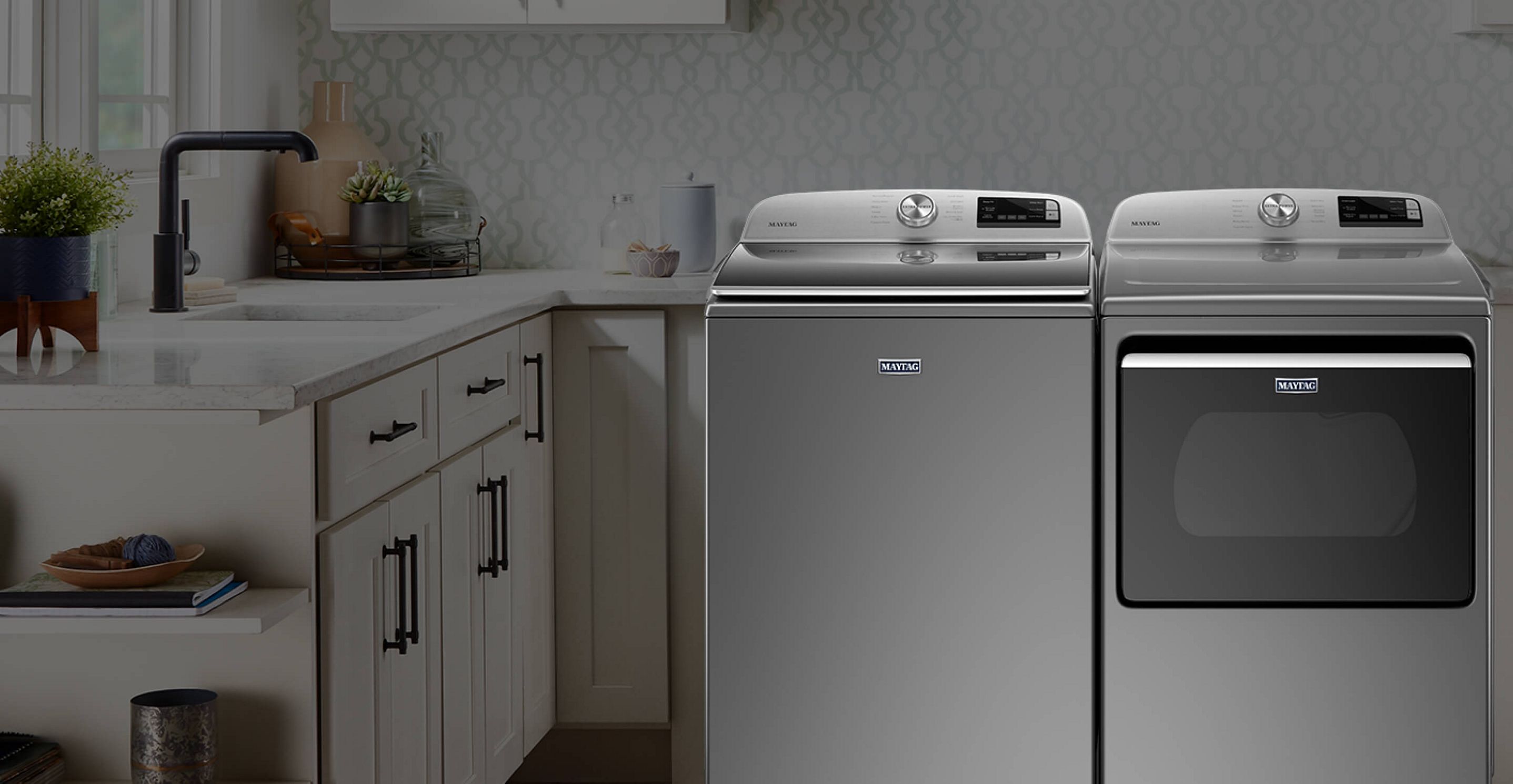 A Maytag® washer and dryer set.
