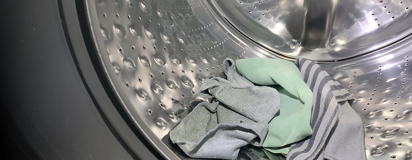 Microfiber towels in a front load washing machine