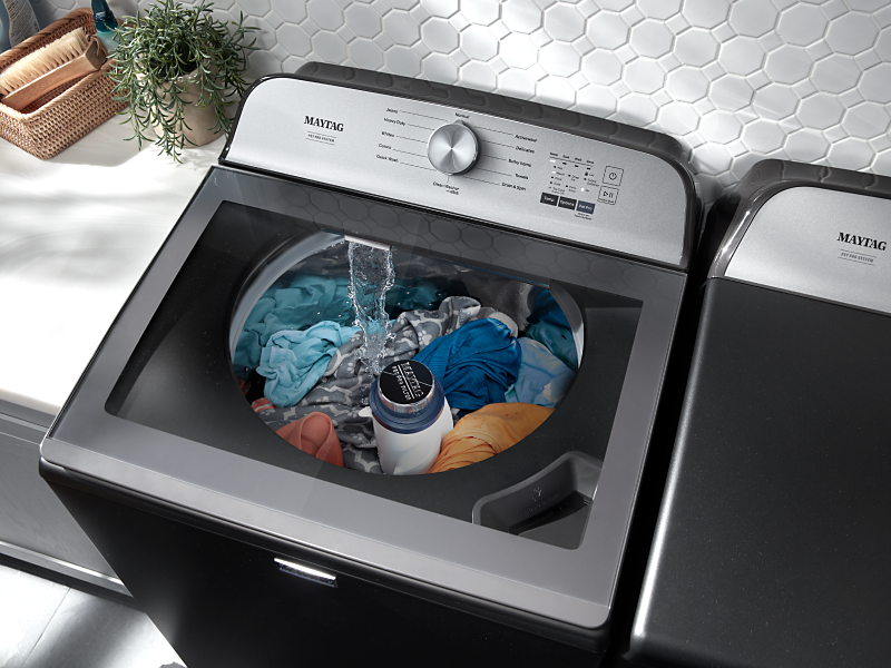 Overhead view of a Maytag® washing machine
