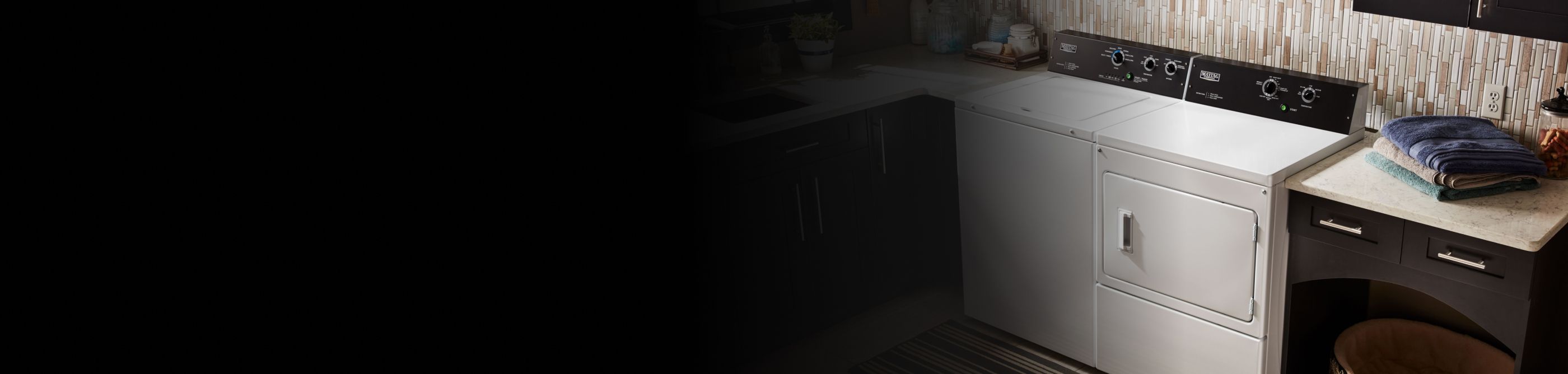 Commercial washing machines for home use.