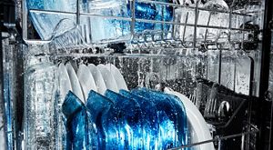 washing pots in dishwasher