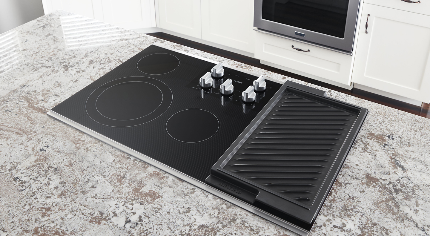 Maytag® electric cooktop with grill pan