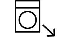Dryer and downward arrow icons