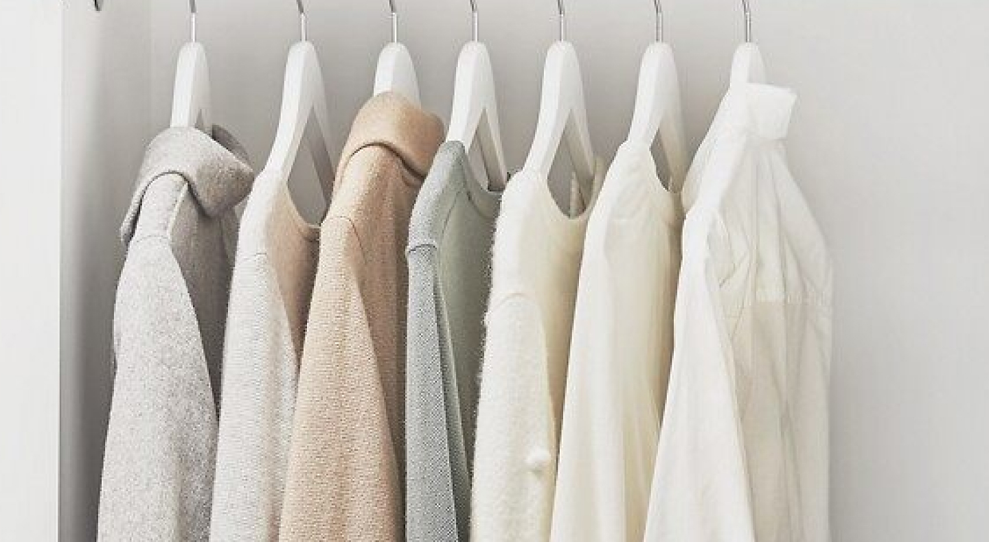 A rack of cashmere clothes