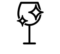 Clean wine glass sparkling icon