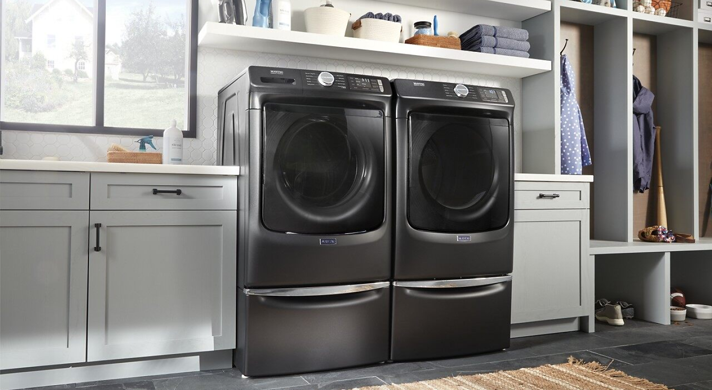 Side-by-side washer and dryer