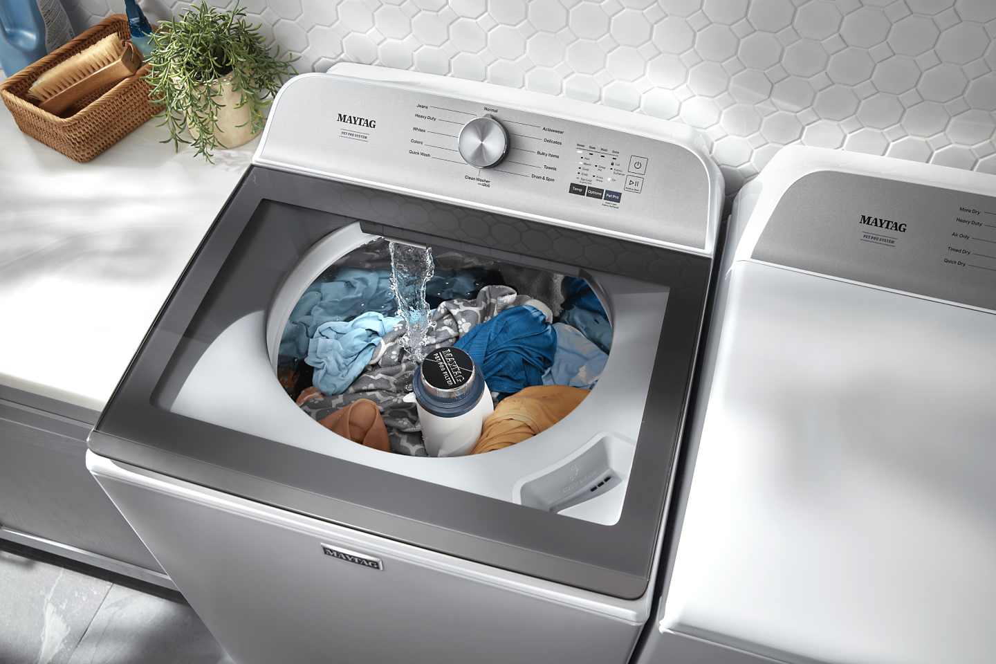 Clothes in Maytag® Pet Pro System