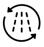 Water spray in circle with arrows icon
