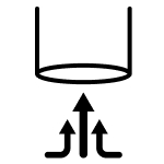 Arrows leading up into vacuum tube icon