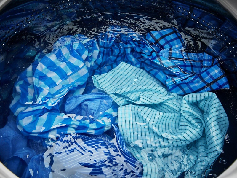 Shirts soaking in the washer