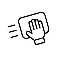 Hand holding towel icon