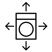 Dryer icon with arrows on all sides