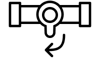 Gas valve with left arrow icon