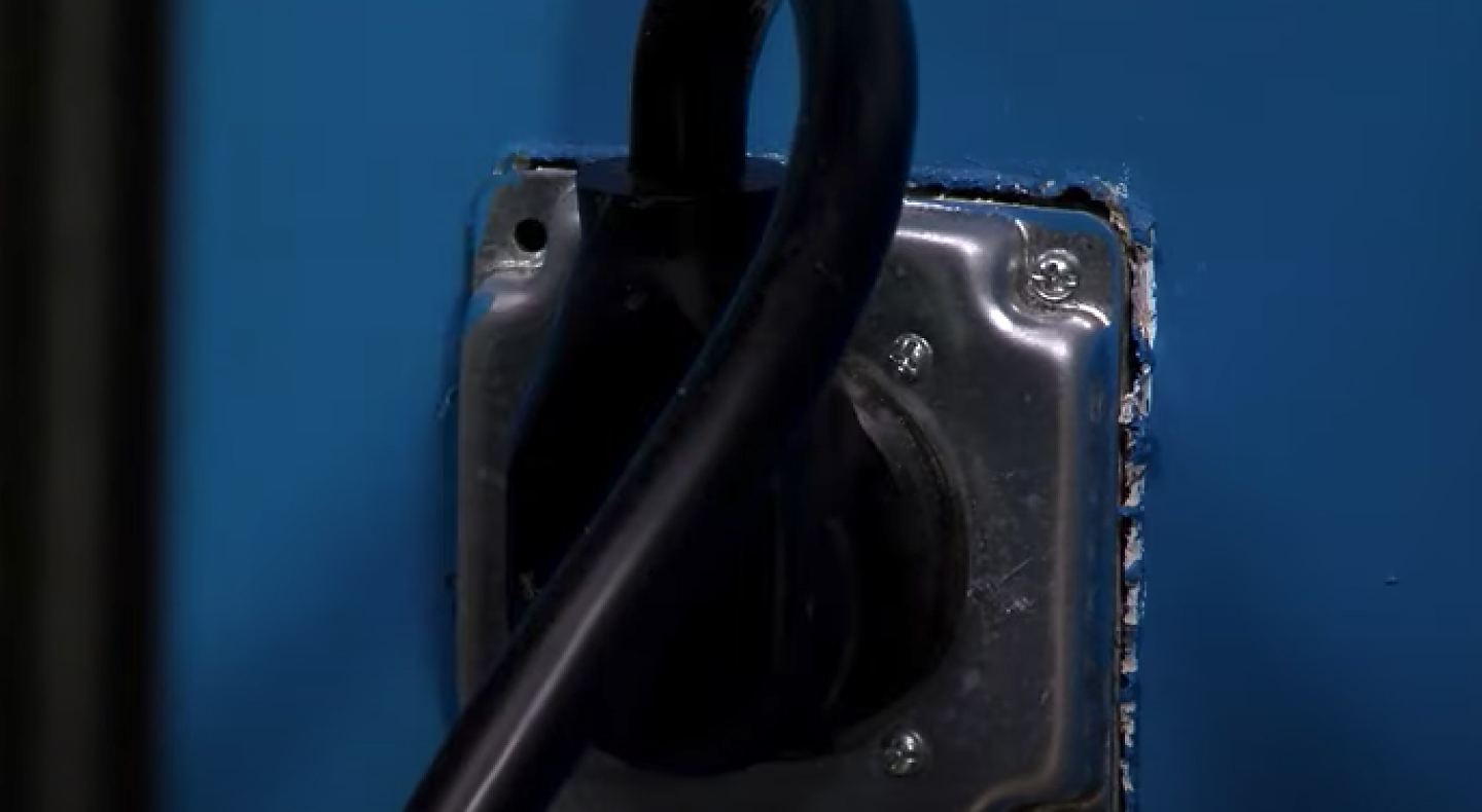 A closeup of an electrical outlet
