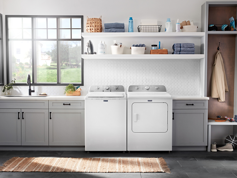 White Maytag® washer and dryer