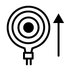 An electric stove coil burner icon.