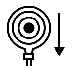 An electric stove coil burner icon.