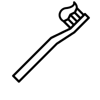 Toothbrush with paste icon