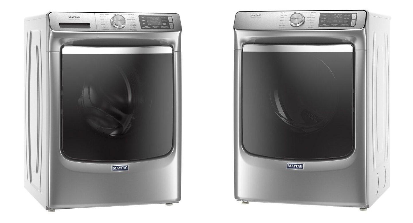 Side by side image of Maytag® washer and dryer