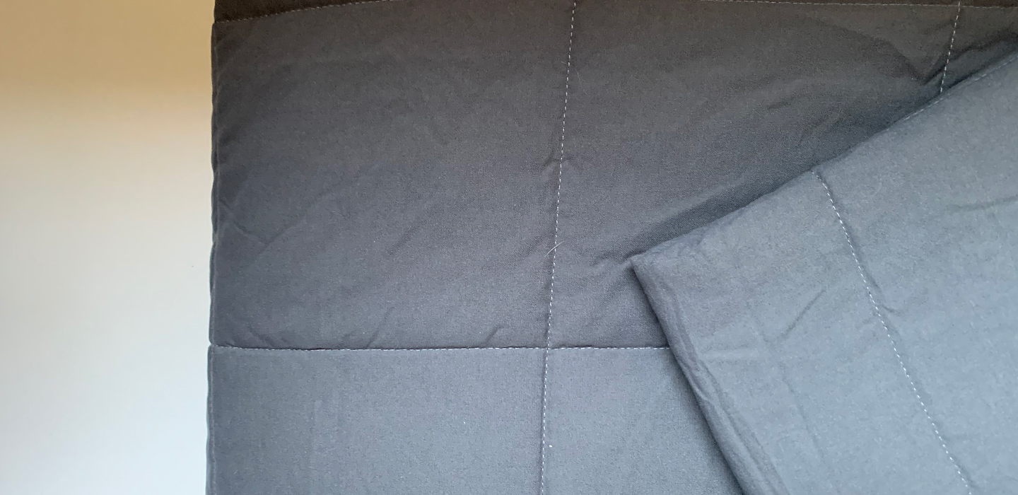 Partially folded weighted blanket.
