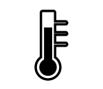 A temperature gauge icon.