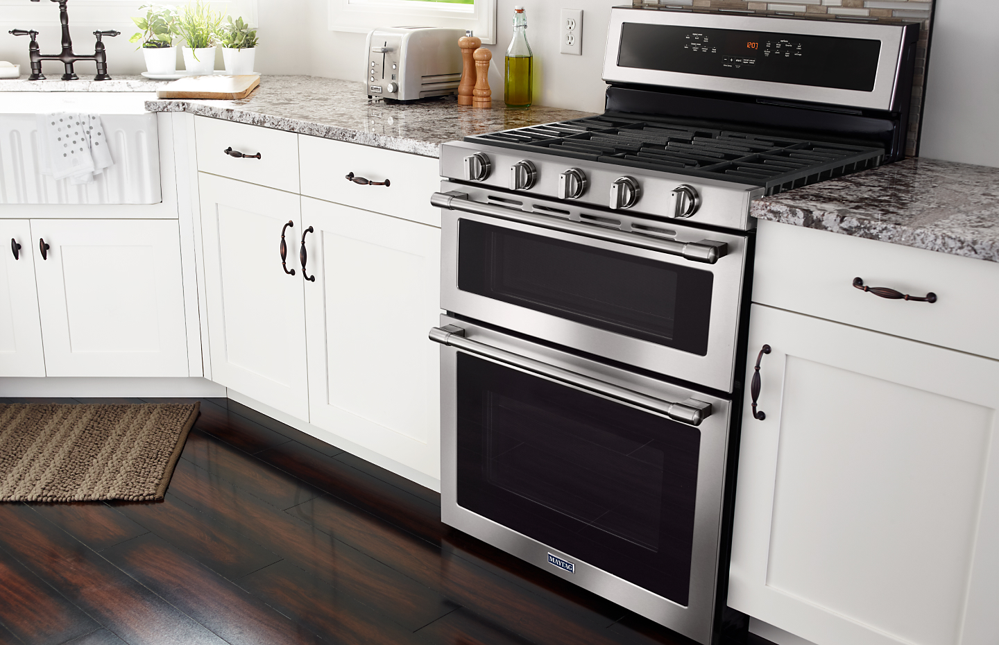 A Maytag® double oven range
