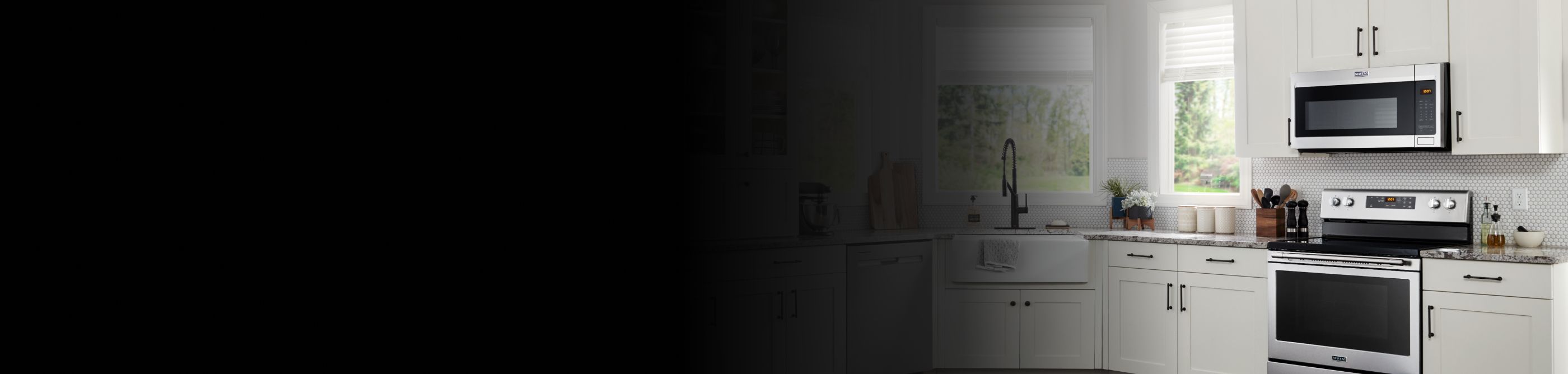 A rustic kitchen setting featuring various appliances and kitchen items