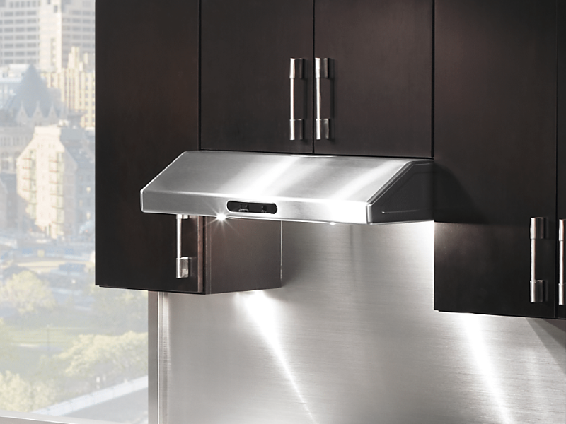 Maytag® range hood in a modern kitchen Maytag® range hood in a modern kitchen