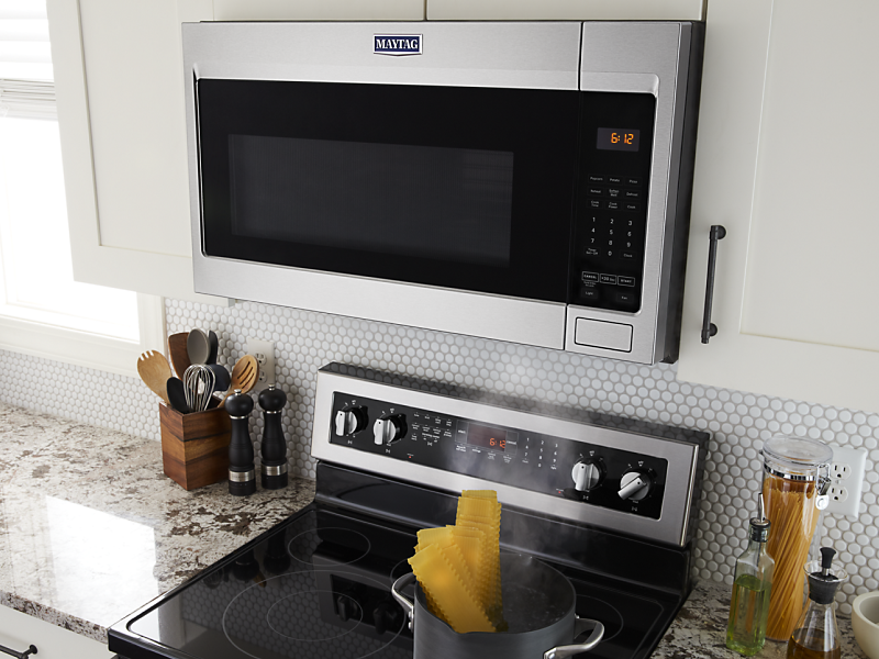 Stainless steel Maytag® over-the-range microwave Stainless steel Maytag® over-the-range microwave