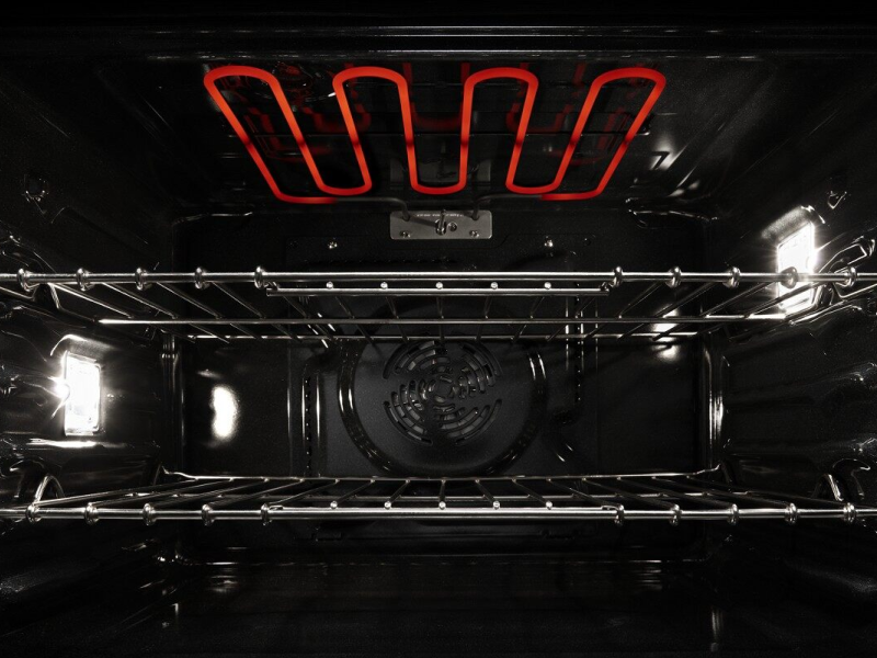 Hot coils in an oven
