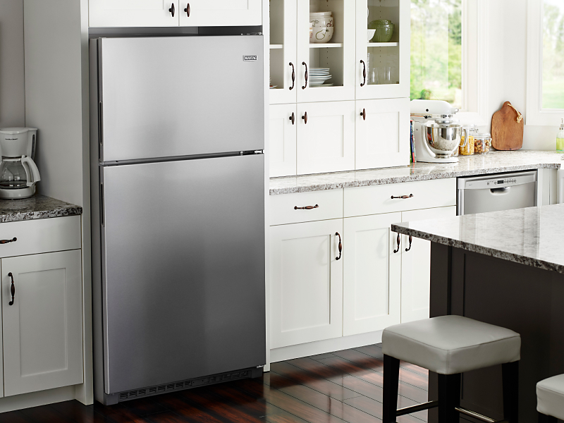Stainless steel top mount refrigerator