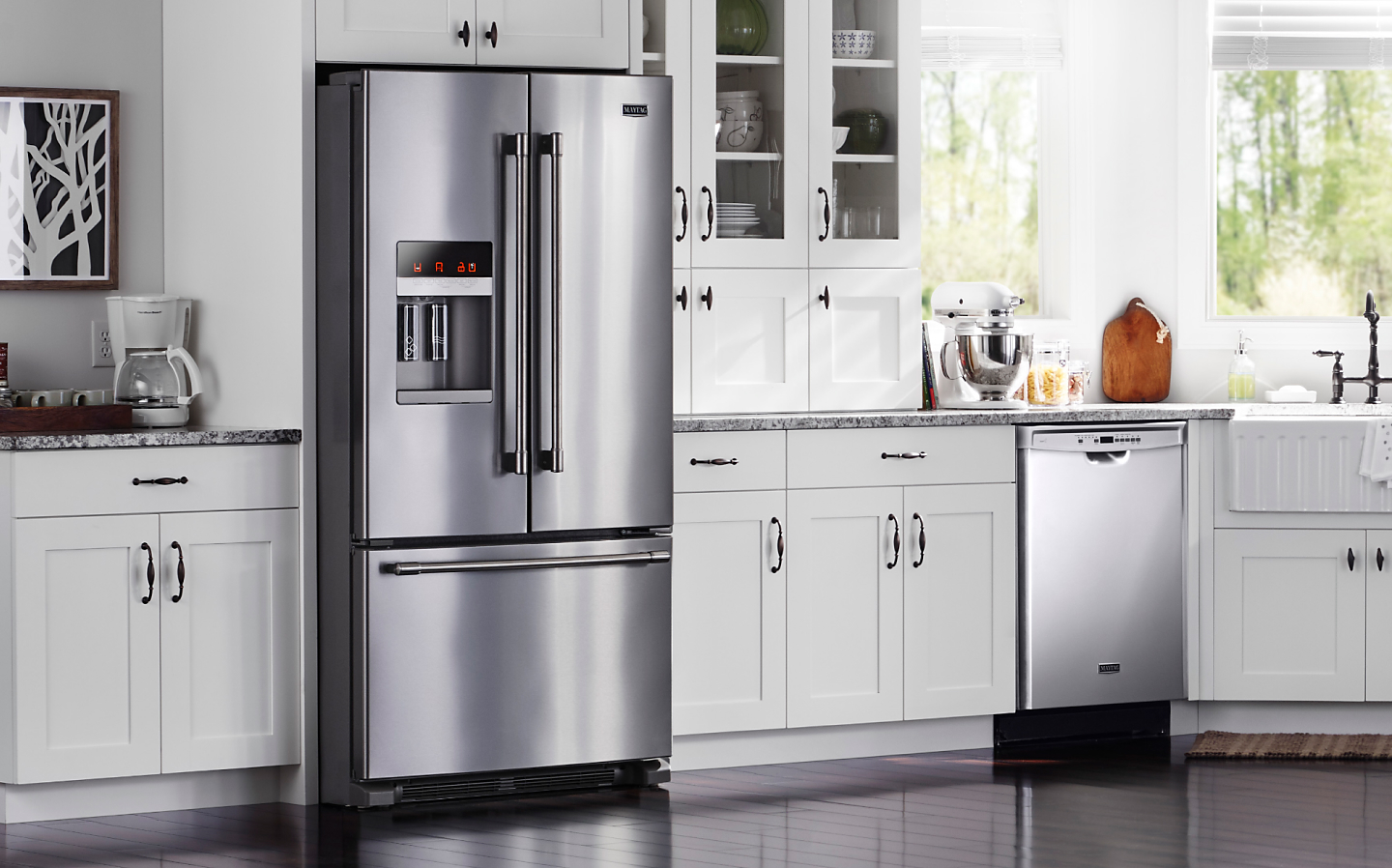 Stainless steel Maytag® French door refrigerator