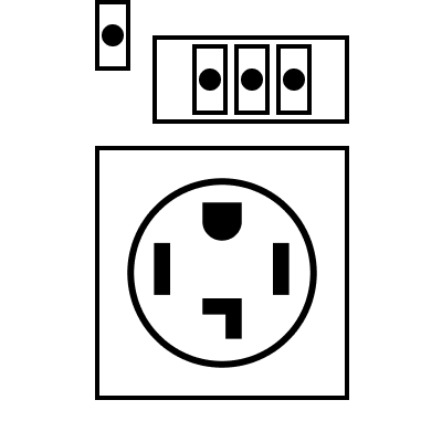 A 4-prong outlet diagram.