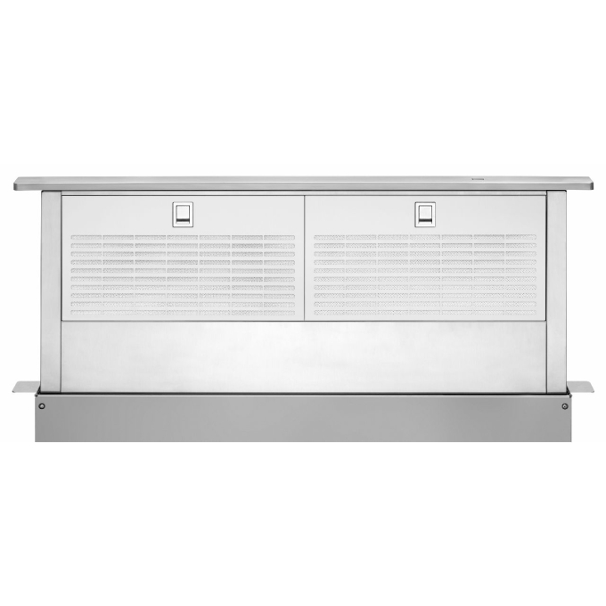 Metal retractable downdraft hood
