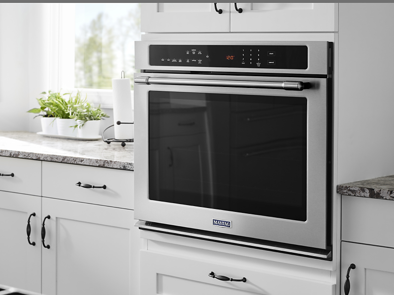 Maytag® wall oven set in cabinetry