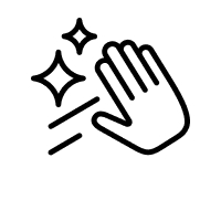 Sparkling and hand icon