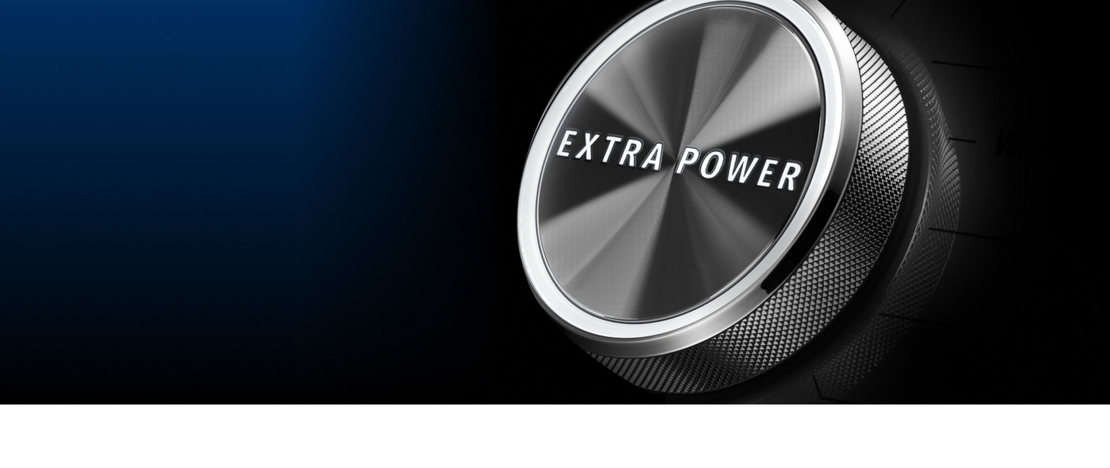 Close-up of the Maytag Extra Power button