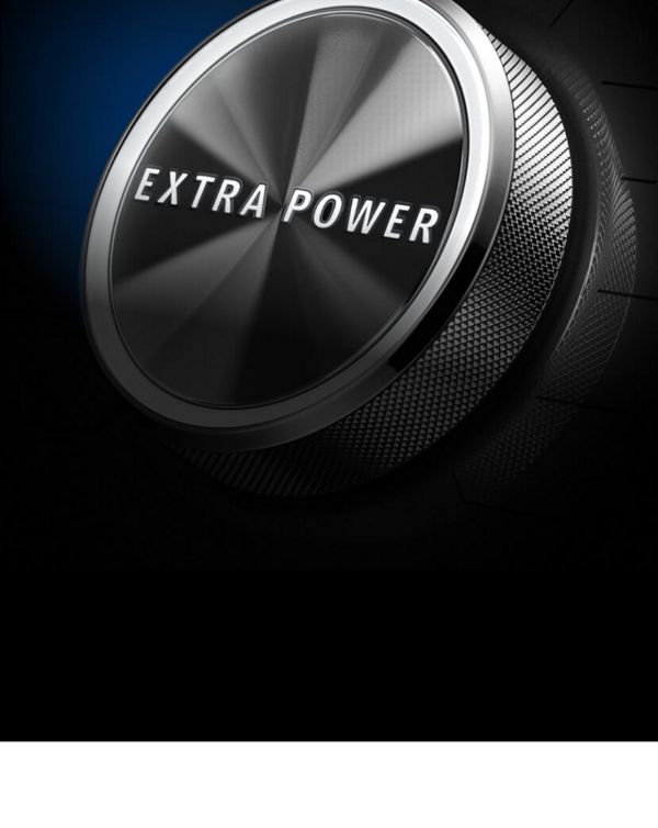 Close-up of the Maytag Extra Power button