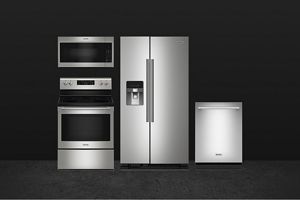 STEAM CLEAN ELECTRIC RANGE, 36-INCH SIDE-BY-SIDE REFRIGERATOR, OVER-THE-RANGE MICROWAVE AND DISHWASHER